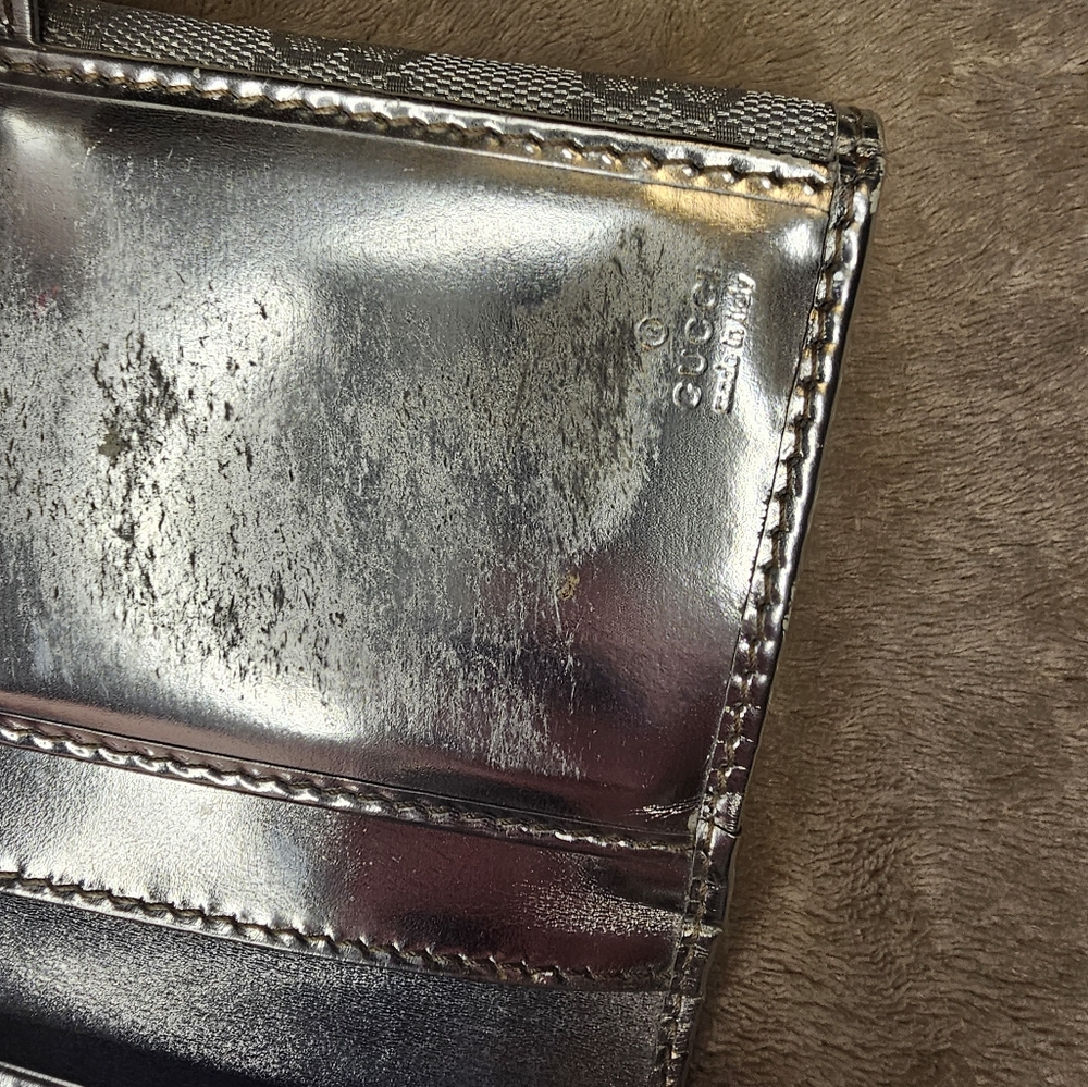 Gucci Rare Silver canvas Long Wallet with Box - Picture 8 of 16